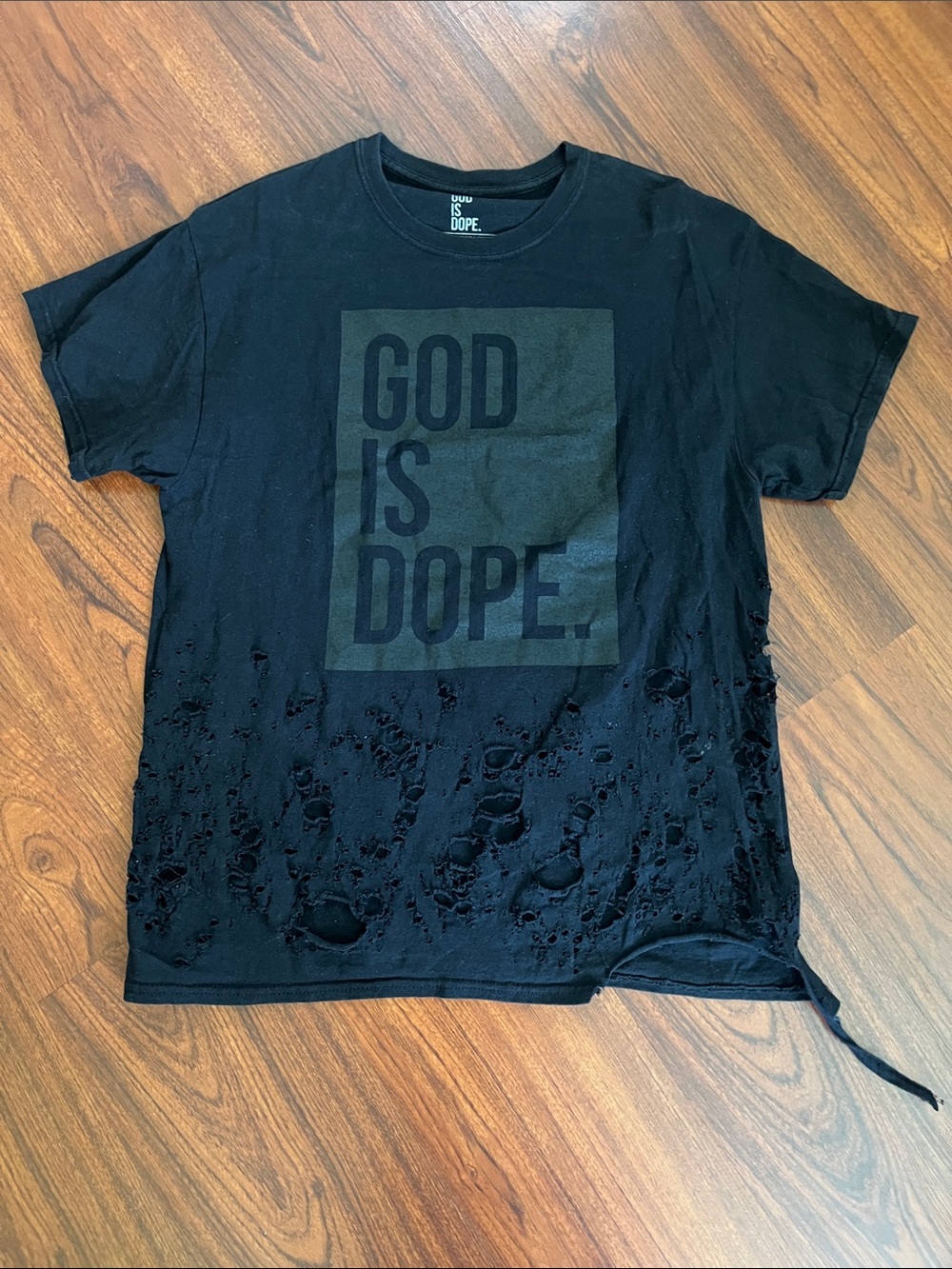 God Is Dope Black Graphic Short-Sleeve Tee